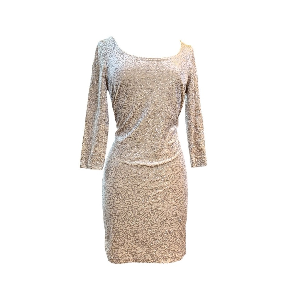 Silver Sequin Bodycon Dress – Size M